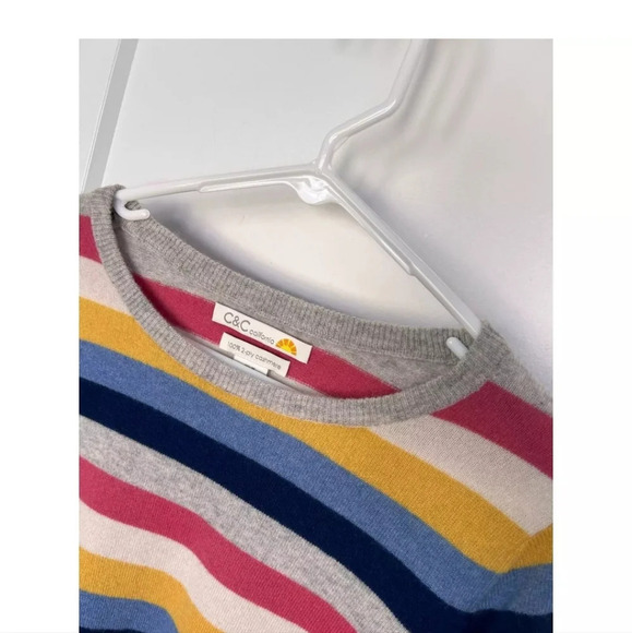 C&C California Casmere striped 2 ply pullover sweater size medium - Picture 3 of 6